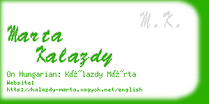 marta kalazdy business card